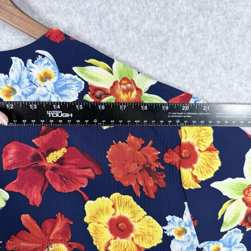 Christie & Jill Shirt Womens 3X Floral Print Short Sleeve Blouse Top Button Down - Picture 8 of 11